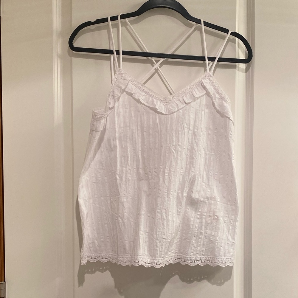 White Hem and Thread tank - NEW WITH TAGS